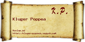 Kluger Poppea névjegykártya